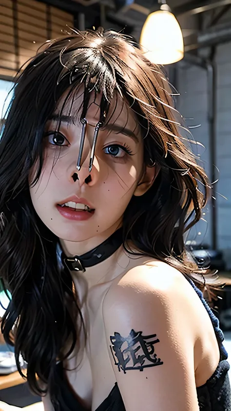 ( on the body Be careful:-2), ( realistic , photo- realistic :1.4), ( top quality, Masterpiece :1.2), RAW photo, high definition , complex details, very detailed, realistic and sharp details, Portraiture, (Front View:1.2 ), Alone, beautiful Japa...