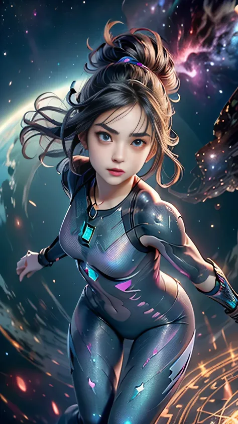 ((high quality)), ((details)), ((fantasy)), official art, unity 8k wall, 8k portrait, best quality, ultra high resolution, (beautiful italian teenage girl), (detailed iridescent bodysuit with beautiful fractal or marble design: 1.4), female warrior of the ...