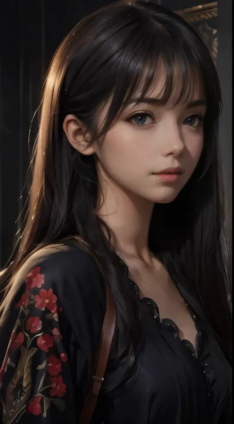 (Ultra Realistic), (Illustration), (Increased Resolution), (8K), (Extremely Detailed), (Best Illustration), (Beautiful and Detailed Eyes), (Best Quality), (Ultra Detailed), (Masterpiece ), ( wallpaper), (detailed face), solo, 1 girl, looking at viewer, fin...