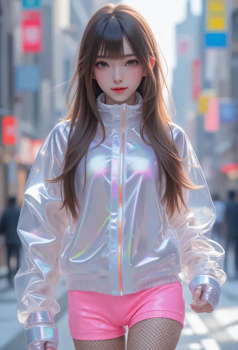 professional photograph,(super loli face:1.2), very beautiful loli japanese girl, (sparkling clear attractive large eyes:1.2), happy cheerful smile, long straight brown hair, super smooth and very silky hair, beautiful long see-through bangs, detailed beau...