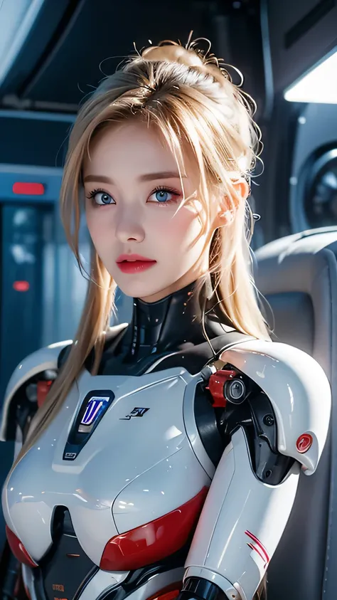 ((Highest quality)), ((masterpiece)), 8K quality, (detailed), High Resolution Skins:1.3, Realistic skin texture, full body, slim, smile, close mouth, Natural Makeup, fluffy long hair, Messy Hair, Asymmetrical bangs, Looking at Viewer, (Upper body from thig...