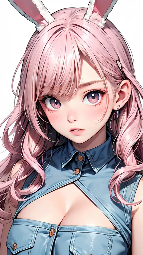 (masterpiece, best quality) detailed, 1Character , blue archive art style ,  pastel washed out colors , cell shade , soft, muted shades ,gentle colors ,
Close up head shot , facing forward, sleeveless shirt , mugler clothing , high fashion, Kawaii , pretty...