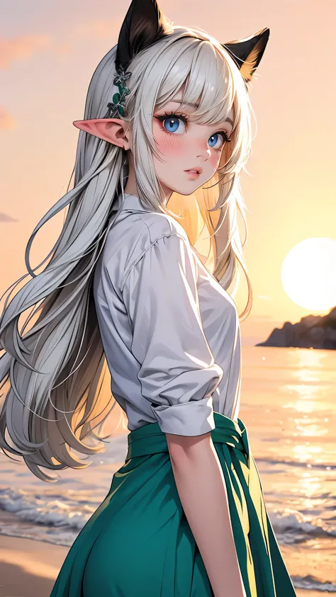 (highest quality:1.2, Very detailed, Latest, Vibrant, Super Detail, Ultra-high resolution, High Contrast, masterpiece:1.2, highest quality, Best aesthetics, there is:0.9), alone, (1 female), nahida, white hair, (green eyes:1.3), minimal, 1girl, solo, green...