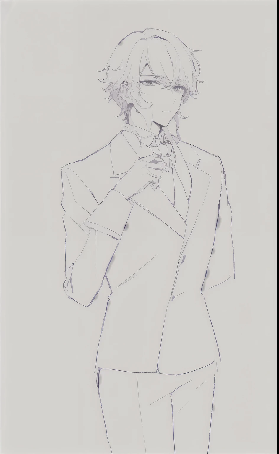 Draw a man in a suit、 man wearing a tie and a tie, (( Wearing a Noble Robe )),  inspired by Okumura Masanobu ,  Inspired by Okumura Toraharu , ( (  wearing a long jacket  ) ),  Handsome Anime Poses ,  tall anime character with green eyes ,   posing gracefu...