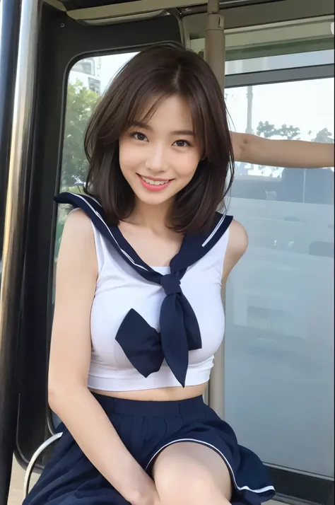 ((top-quality、8k、​masterpiece: 1. PERFECT BODY BEAUTY : 1.4、 slim abs: 1.2、 beautiful slender abs for women:1.3、( highlight haircut yeast B cup :1.2), medium breast, Round shaped breasts, Perfectly shaped breasts, (()),  hyper-detailed face、Whole body、 old...