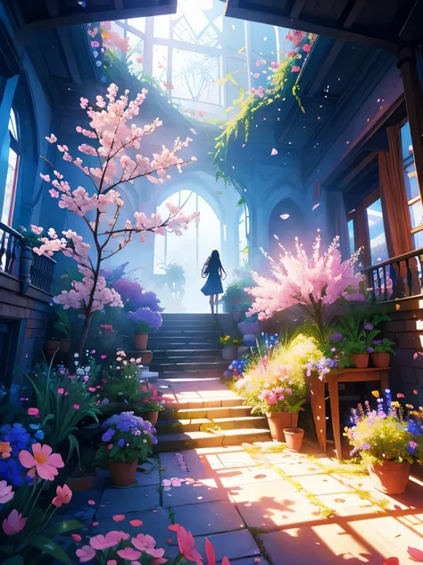  beautiful fantasy world with flowers, Dream ,  hyperreal,  artstation trends 