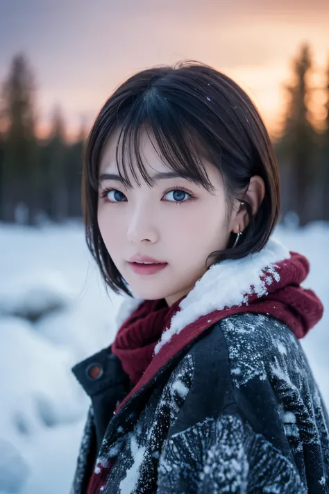  1 girl, (Winter clothes:1.2),  Beautiful Japanese Actress , 
Photogenic, Snow Princess,  has long eyelashes, Snowflake Earrings ,
( RAW photos ,  top quality), (reality,  Photorealistic:1.4), (Must-have items), 
Beautiful detailed eyes ,  Beautiful Detail...