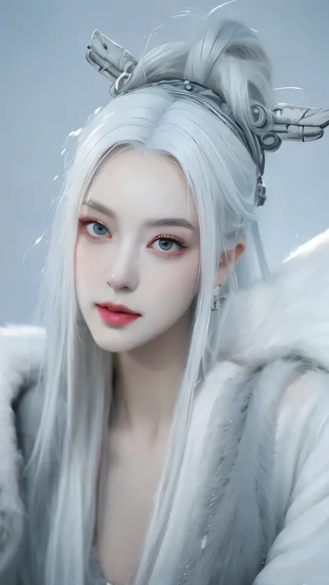 a close up of a woman with white hair and a white mask, beautiful character painting, guweiz, artwork in the style of guweiz, white haired deity, by Yang J, epic exquisite character art, stunning character art, by Fan Qi, by Wuzhun Shifan, guweiz on pixiv ...