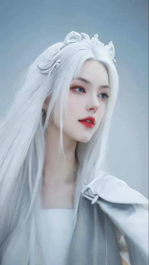 a close up of a woman with white hair and a white mask, beautiful character painting, guweiz, artwork in the style of guweiz, white haired deity, by Yang J, epic exquisite character art, stunning character art, by Fan Qi, by Wuzhun Shifan, guweiz on pixiv ...