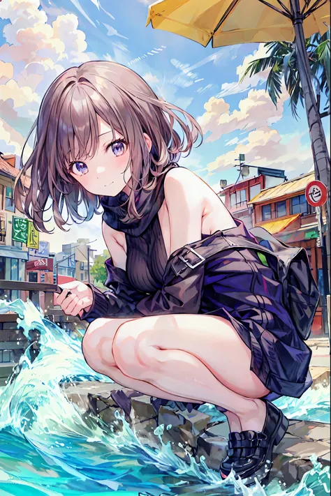 winter　  knight 　dark　woman　  scarf　light　town　  face down  　 of 　 wave　snow　  short hair　 comments　 茶色of髪　  sad　､茶色of髪，  shortcuts，  tousled hair， short braided hair ，Neat， Slender and beautiful，Correct posture， small breasts，  beautiful legs， 彼らof魅力的な灰青色...