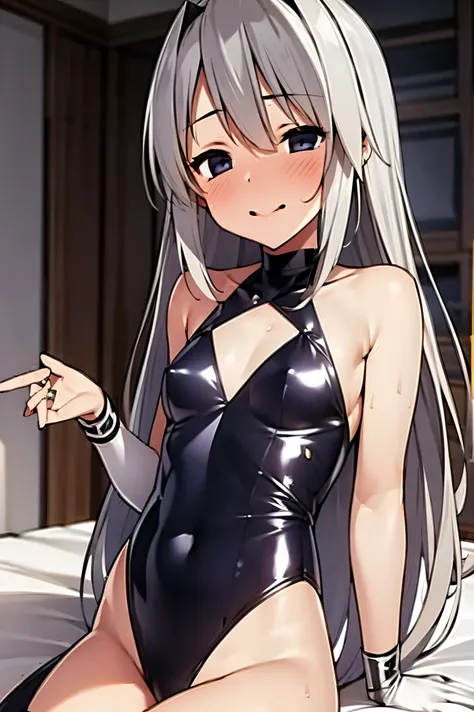 NSFW,masterpiece, top quality, high definition , very detailed,Sakagami Tomoyo , leotard , high leg, Love Hotel, bedroom similar to a jujube,Embarrassed,blush, lustful face