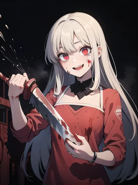 (masterpiece,    high quality   ,    high quality   ,    official art   ,    Beautiful and aesthetic   :1.2),, (a psychopath:1.4) , killing a psychopath , yandere,(   Psychological Smile:1.2) , ( Bloody spraying :1.2), hospital, a knife,    crazy eyes,craz...