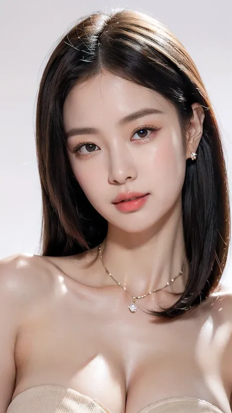 1 girl, national foundation, (White background), ((8k, raw, masterpiece: 1.4)), (Professional photography, sharp:1.2), ((half body photoshoot)), Perfect dynamic composition, (Natural sun light), (soft shadow), (Perfect body:1.4, slim abs:1.2), ((girly hair...