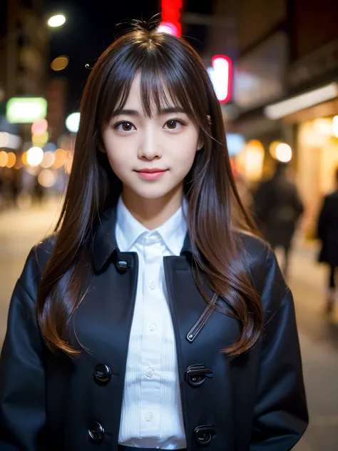 Best-quality, Masterpiece, Ultra-High-Resolution, (Photorealistic:1.4), Raw Photo, depth of field, professional lighting, perfect anatomy, extremely details, 1girl, ((14-years-old)), the most famous Japanese-idol, at Japanese Kyoto-City street, ((looking a...