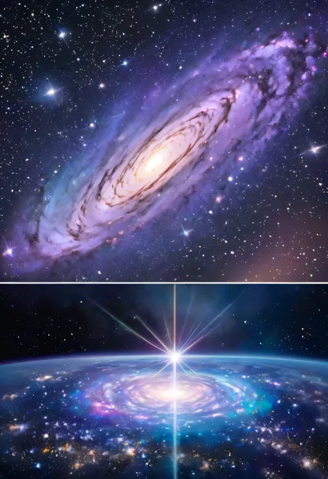 Views of the glowing galaxy and diamond dust