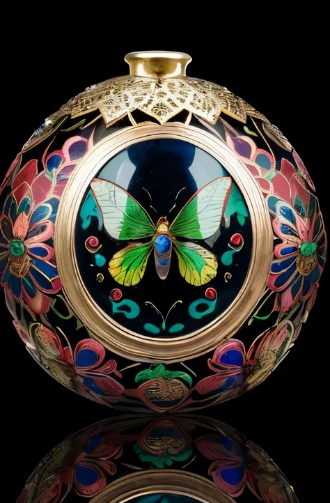 a close up of a bug with flowers on its back, cloisonne, by Kanō Tanyū, cloisonnism, jewelry engraved in scarab, beetle-inspired, detailed. insect like, beautiful detailed miniature, elegant. highly detailed, faberge, scarab, made of insects, very sharp an...