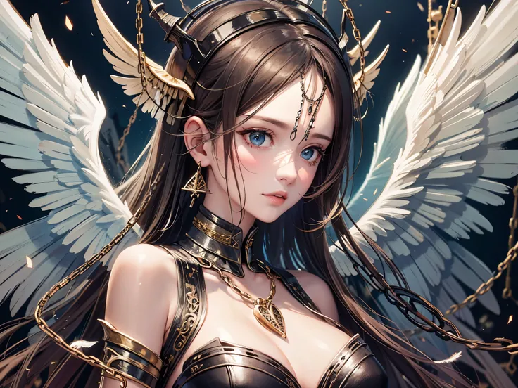 (( top quality)),( super high resolution),( super detailed),( detailed description ),(( best CG )),( Best Artwork ),Ultra-detailed art, Amazing Painted Art ,( Fantasy Art with Exquisite Details:1.5), (1. Female Angel:1.6),Beautiful and well-formed face:1.:...