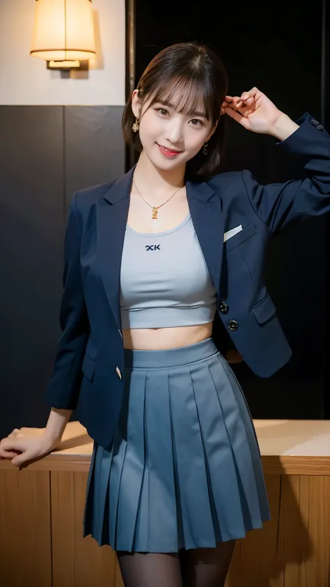 (8k), (highest quality: 1.2), (Realistic), (Realistic: 1.37), Ultra-high resolution, 1 girl, cute, Shiny skin,Blushing,smile, Mouth closed, Beautiful details, Beautiful Nose, whole body, Wet Hair,very short bob hair,Giant Dulcefo, pork,Navel exposed,Univer...