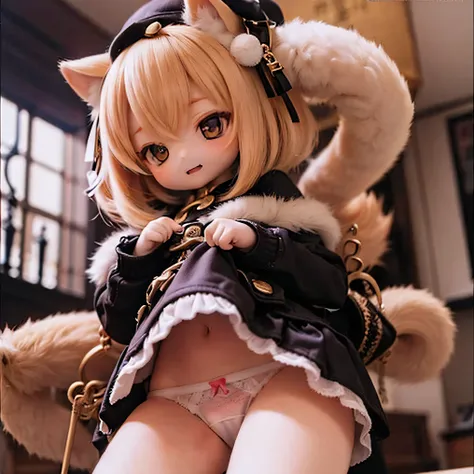 
        Shiba Inu Girls、ChibiRan lifts the hem of her skirt to show her panties