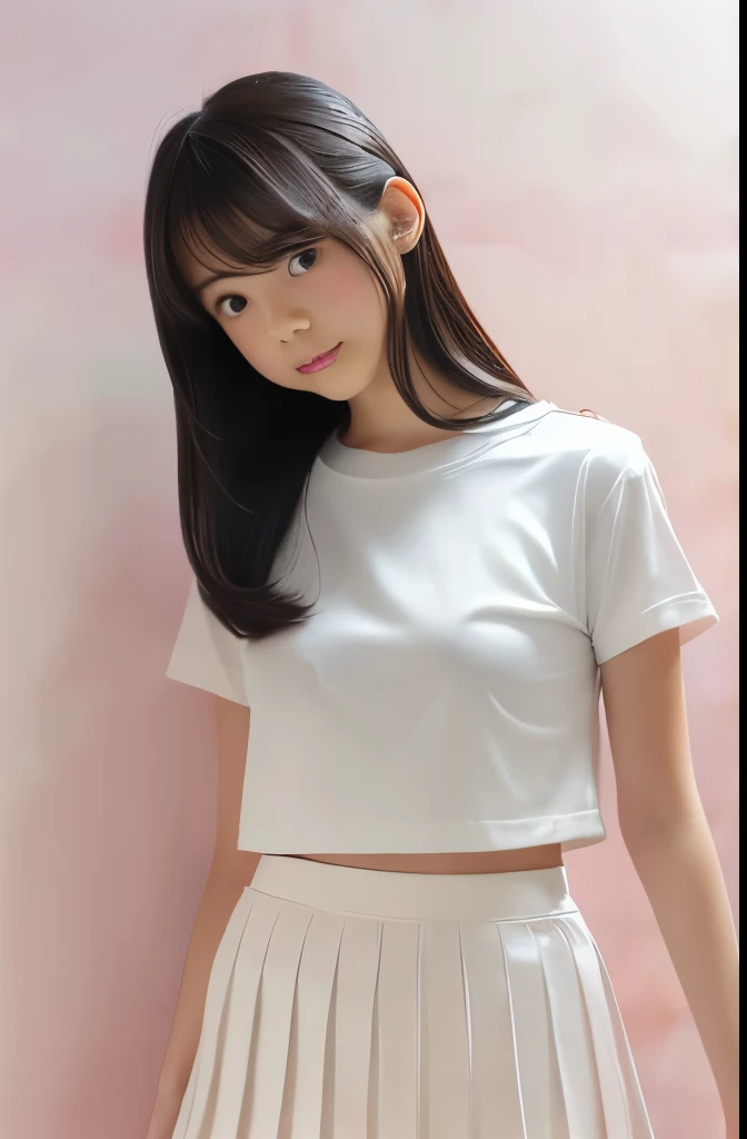 8k, real photo, ((14yo girls:1.2)), ((Full body:1.2,Voyeur with hidden camera:1.2,from a distance:1.2)),(Very beautiful Japanese skinny girl:1.4), ((ashamed face:1.2)), ((white plain transparent t-shirt:1.2)), ((white pleated mini skirt:1.2)), ((platform f...