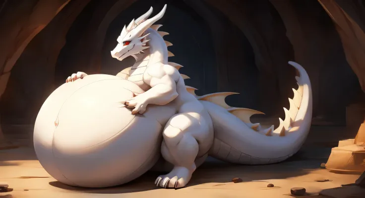 white dragon with big belly