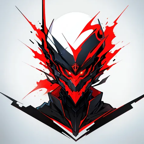 logo, vecter, red ghost with black sniper, black background