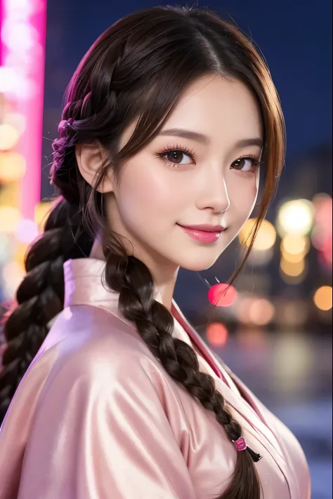 (nsfw:1.1)、  photorealistic 、(   Perfect Anatomy ) Female 1 person 、age: 32、  braided hairstyle  、   my hair color is pretty light brown、 I apply blush to my cheeks 、 has false eyelashes 、  I wear silver contact lenses 、 I have thin eyeshadow  、  my lips a...