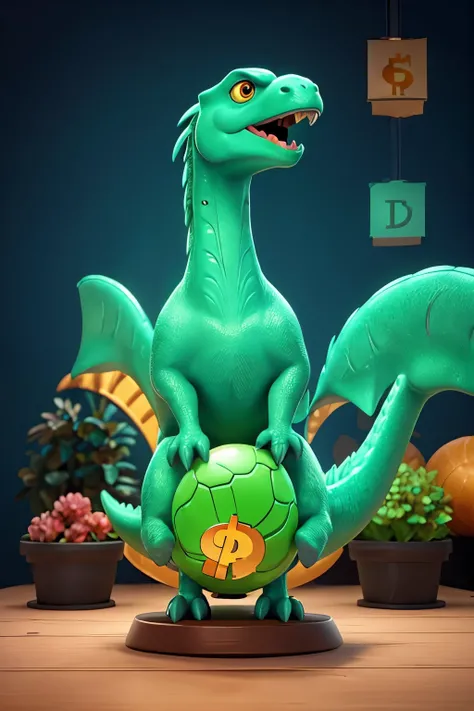  Im looking for a creative and impactful logo for my cryptocurrency , Dino Coin .  The logo should capture the fun and innovative essence of the dinosaur era ,  incorporating elements such as a stylized dinosaur and references to the digital universe of cr...