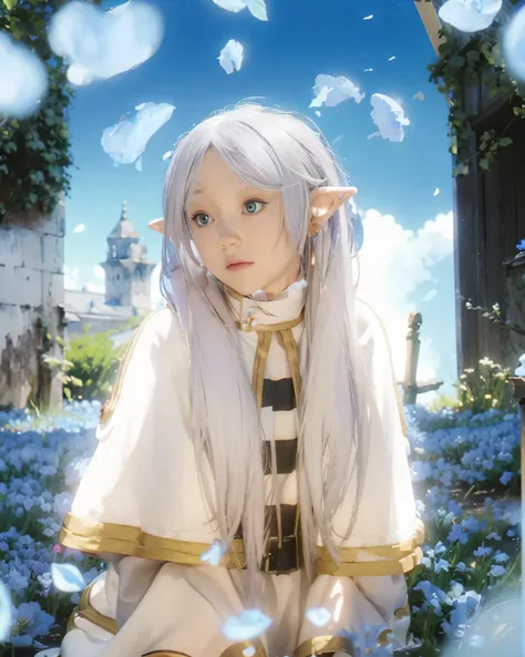 ((freiren_Frieren: Beyond Journeys End)),((realistic, photorealistic)),(highlight hair)), Light reflection, (( HD )),((upper body)), (((best quality, masterpiece))), (masterpiece) (best quality) (detail) (8k) (HDR) (wallpaper) (cinematic lighting) (sharp f...
