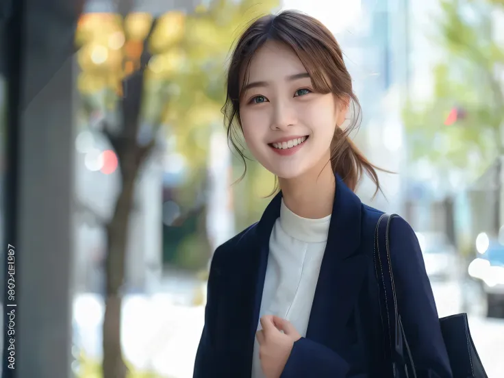 araffe woman in a blue jacket and white shirt smiling, beautiful young korean woman, young adorable korean face, bae suzy, a young asian woman, beautiful south korean woman, gorgeous young korean woman, portrait of a japanese teen, a cute young woman, kore...