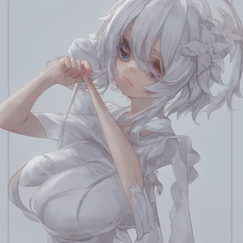 Correcting the hand in the foreground、Hair Fix、Pure white background