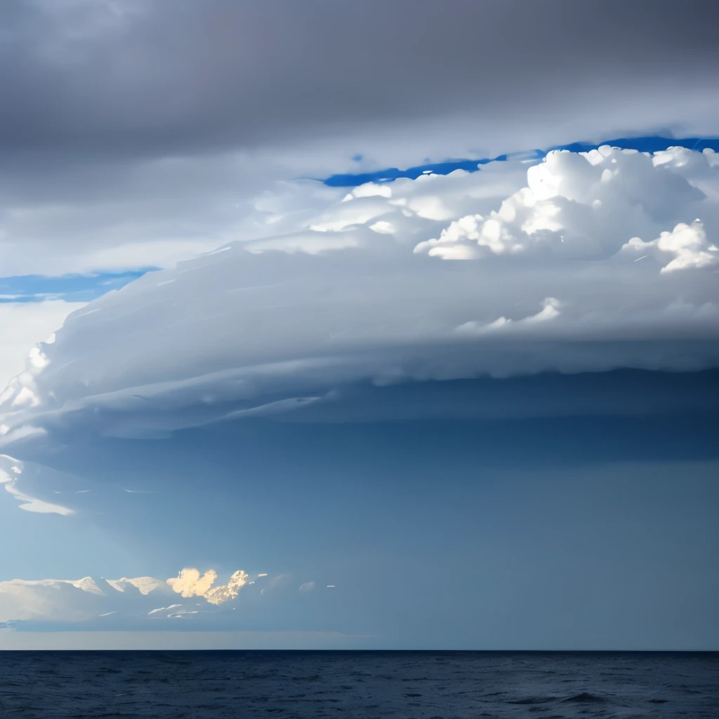 arafed cloud over the ocean with a boat in the distance, intimidating clouds, storm clouds, turbulent storm clouds, stormy clouds, cumulonimbus, stormy atmosphere, heavy clouds, giant clouds, stormclouds, thunder clouds, thunderclouds, during a storm, cumu...