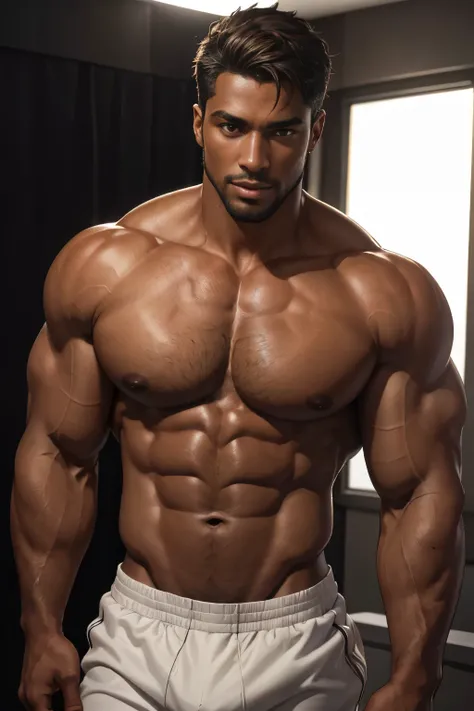 handsome black male, dark skin, sexy, looking at the viewer, beautiful face, attractive face, model face, male face, detailed eyes, light brown eyes, muscle body, extremely detailed face, hyper detailed, realistic, photorealistic, 8k, high quality, studio ...