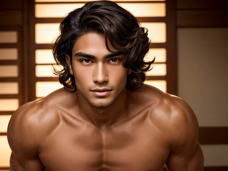  Beautiful 26-year-old male with slightly tanned skin,  with well-defined facial features .  Dark, straight hair with a healthy shine , oval and attractive face .  Deep brown eyes with an almond touch reminiscent of Asian heritage ,  long curly eyelashes ,...