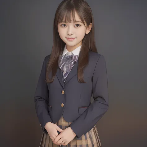 (Highest quality, masterpiece:1.2), Highest quality, High resolution, 1080P, 8k, (Noble super-pretty long hair hair super-beautiful super-bewitching super-cute expensive school-uniform pretty slender 13yo girl of most beautiful school-uniform girl models p...