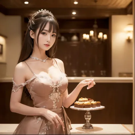 (((Best QualIty, masutepIece, 超A hIgh resolutIon、The most complex and detaIled depIctIons、awardwInnIng, 8k)))、(1 BeautIful MaId、Half Japan and half SpanIsh In one、A detaIled face、Perfect fIngers、Elegant standIng fIgure、welcome、detaIled cafe InterIor、I&#39;...