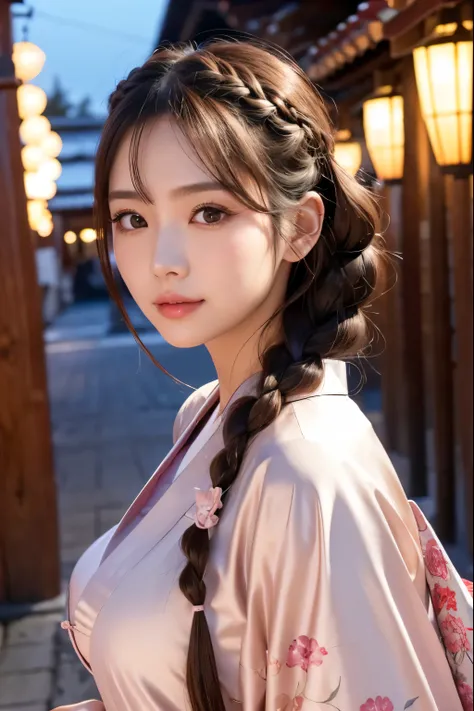 (NSFW:1.1)、 photorealistic、( Perfect Anatomy)female 1 person、age: 32、The hairstyle is semi-long with braids、 that only wears Pareos is light brown、Applying blush to the cheeks、Wearing false eyelashes、 I wear silver colored contact lenses、There are light ey...