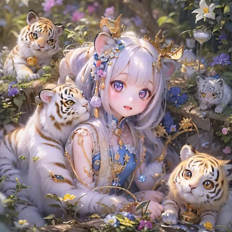 (            top quality    ,4K,8k,         kampala     ,    masterpieces during breakfast  :1.2),               enjoy every detail            , realistic ,White Tiger           girl Chibi,               LOOK AT THE BEAUTIFUL DETAILS                ,      ...