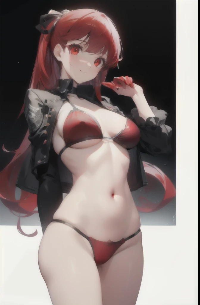 Kasumi, kasumi, (red eyes:1.5), red hair, black bikini , belly exposed, smiling, full body, cute, blushing,
BREAK looking at viewer
, classroom,
BREAK (masterpiece:1.2), best quality, high resolution, unity 8k wallpaper, (illustration:0.8), (beautiful deta...