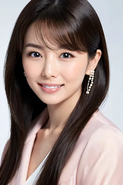 full of confidence, attractive, modest Japanese female CEO in her early 30s , clear oval face that maintains an elegant mid-range configuration . upper body to head shots , captures facial structure from 4 angles . angles lean to , Wise Eye...