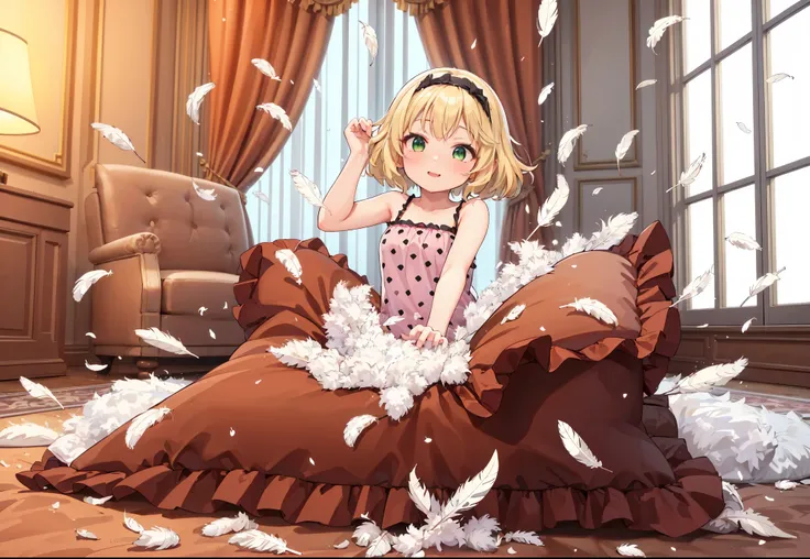 (best quality, masterpiece) , details, (Light and shadow oxtail) , Cute girl posing on pillow ,Pillow, Upholstered,Soft pillow,(Pillow),The love surrounding the protagonist,steam,(Luxury Pillow),(Gorgeous pattern pillow),luxurious pillow, standing,(Love ar...
