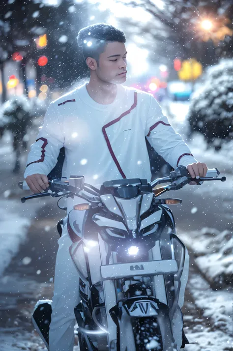 Ultra Realistic Bokeh flare effect with white snow in my background 