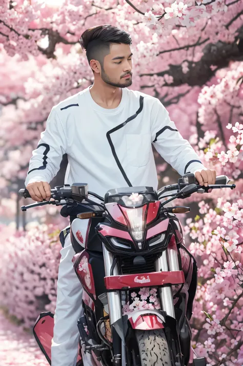 Realistic cherry blossom spring type background 