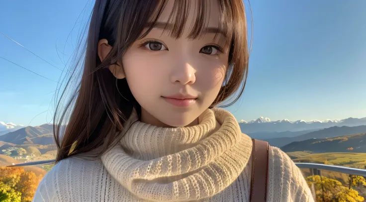 Professional, EF16-35mm F2.8L III, High Definition, 4K, Photo Quality, Realistic, Soft Light Source, Japanese, One Pretty Girl, 20 years old, Brown eyes, Parted bangs, Brown hair, Medium hair, Looking at camera, Upper body & close up on subject.
Season: au...