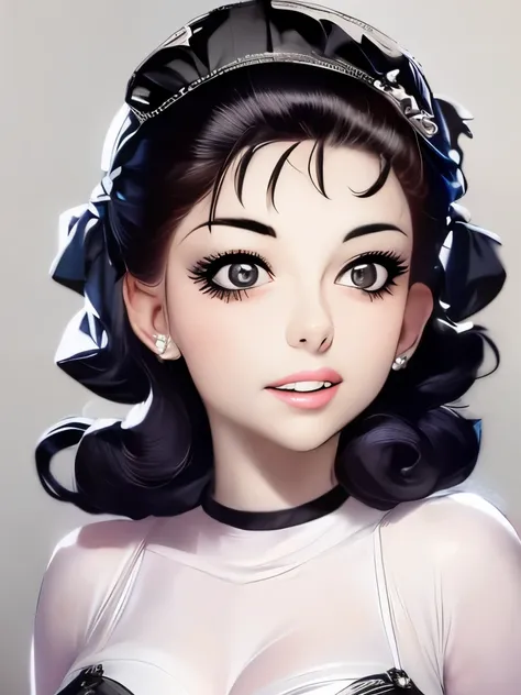 arafed black and white photo of a woman in a hat, a sketch by Yousuf Karsh, tumblr, pop art, looks like audrey hepburn, young audrey hepburn, beautiful audrey hepburn, gorgeous female audrey hepburn, audrey hepburn, 50s style, 5 0 s style, 1 9 5 0 s style,...