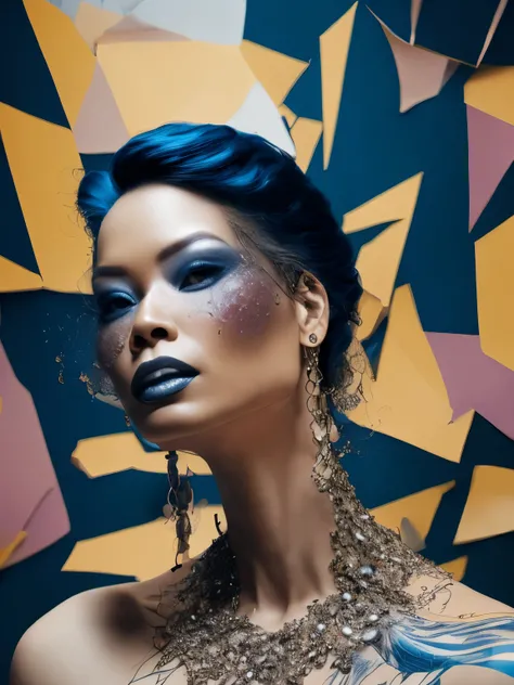 there is ugliness in beauty, but there is also beauty in ugliness. in the style of adrian ghenie, esao andrews, jenny saville, edward hopper, surrealism, dark art by james jean, takato yamamoto, inkpunk minimalism, Lucy Liu in a pose, in spring, artbook, g...