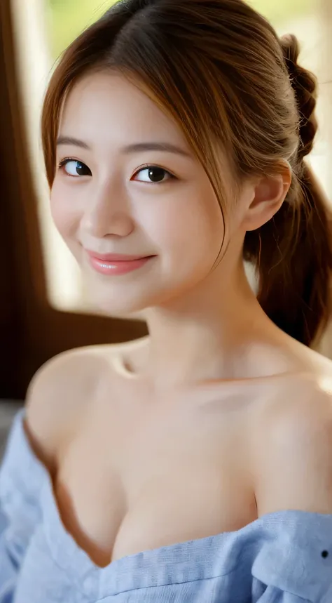 masterpiece,best quality,(Japanese girl),((Beautiful girl)),cleavage,(off shoulder:1.2),(perfect body beauty:1.2),(shy smile),