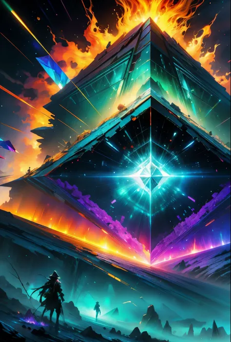 “The Prism World”
A surreal landscape where light refracts endlessly through massive crystalline structures. Each crystal projects a unique world—a lush jungle, a frozen tundra, a fiery wasteland—reflecting the infinite possibilities of reality. At the cen...