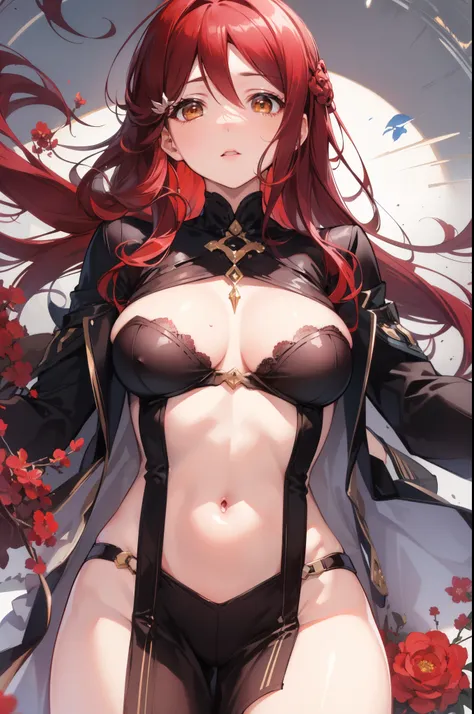 rikosakurauchi, riko sakurauchi, (brown eyes:1.5), hair between eyes, long hair, (red hair:1.5), (medium breast:1.2), 
BREAK 
BREAK 
BREAK (masterpiece:1.2), best quality, high resolution, unity 8k wallpaper, NSFW,(illustration:0.8), (beautiful detailed ey...