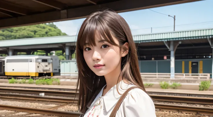 Professional, EF16-35mm f/2.8L III, High Definition, 4K, Photo Quality, Realistic, Soft Light Source, Japanese, One pretty girl, 20 years old, Brown eyes, Parted bangs, Brown hair, Medium hair, Looking at camera, Upper body & close up on subject.
Season: J...